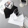 A thin, breathable, fatten and plus-size sports bra for women with a beautiful back and ice silk wrap around the chest, featuring double thin straps and a strapless design Specification image
